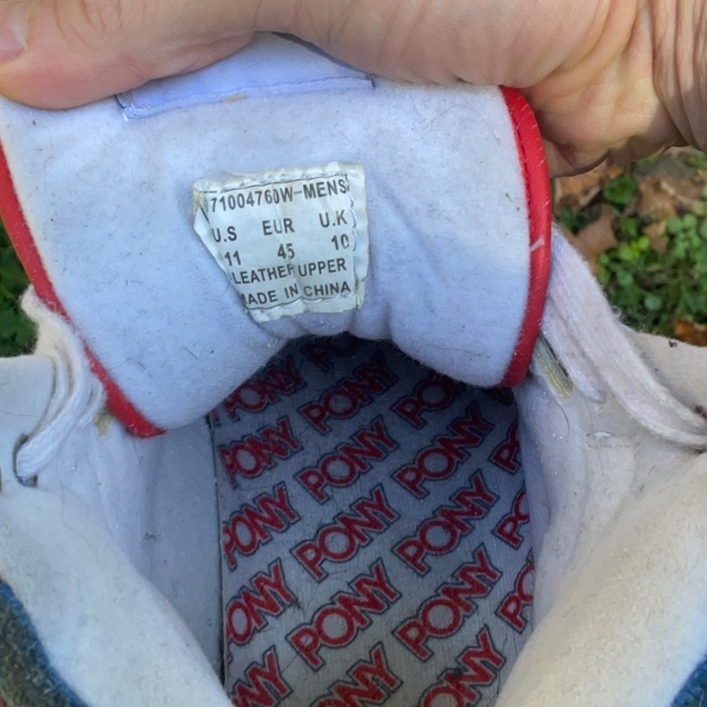 PONY Retro High-Tops in Red and White - Picture 6 of 6